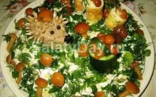 Салат Грибная лесная поляна: 9 домашних вкусных рецептов