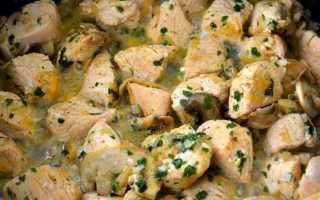 Рецепт фрикасе из индейки с грибами. Калорийность, химический состав и пищевая ценность.