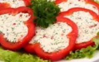 Рецепты холодной закуски — перец фаршированный сыром